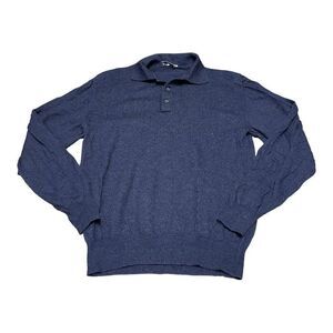 Metropolitan Navy Blue 1/4 Button Up Men’s Pullover Sweater Small Made In Italy